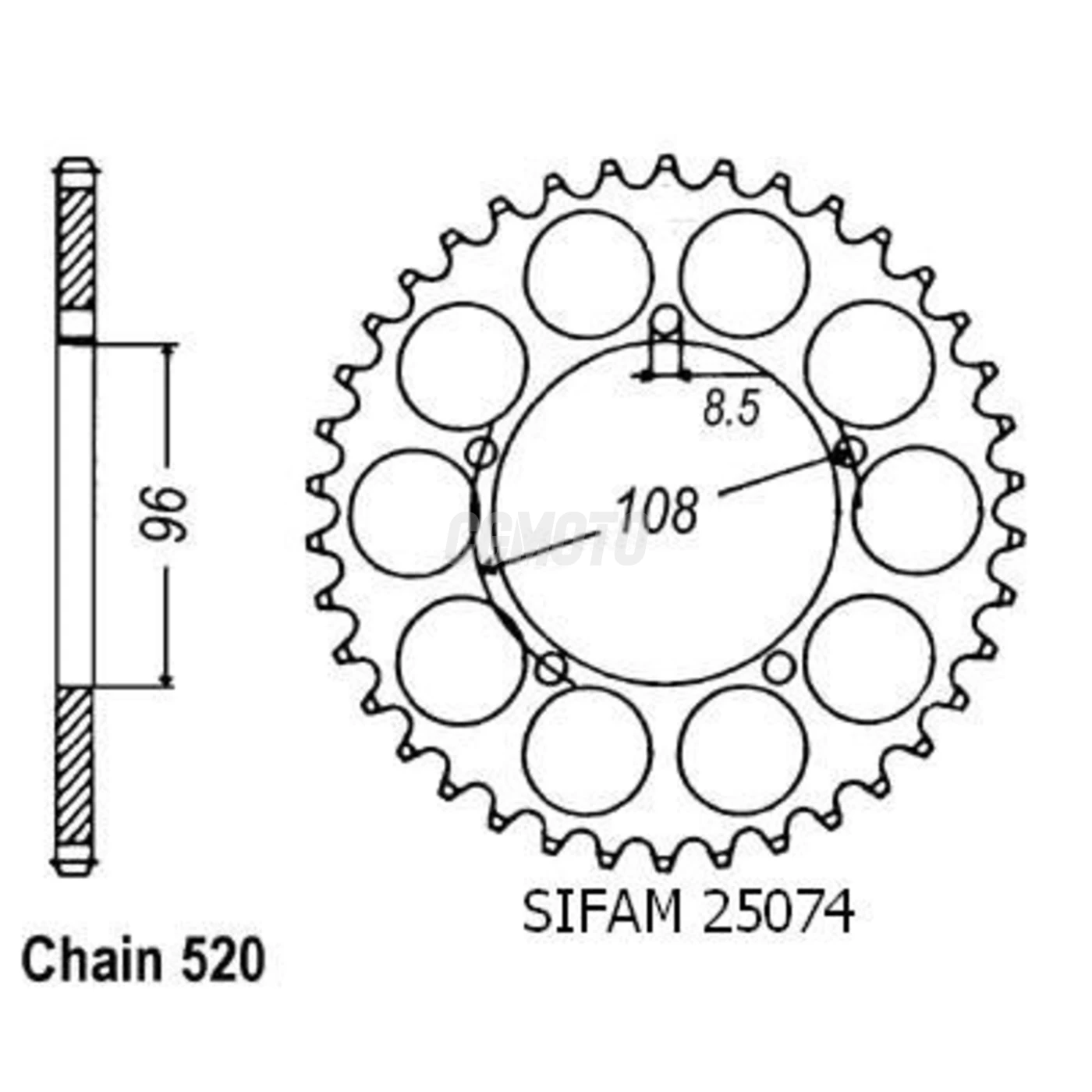 Kit chaine Aprilia 125 Tuareg Wind Kit chaine Aprilia 125 Tuareg Wind
