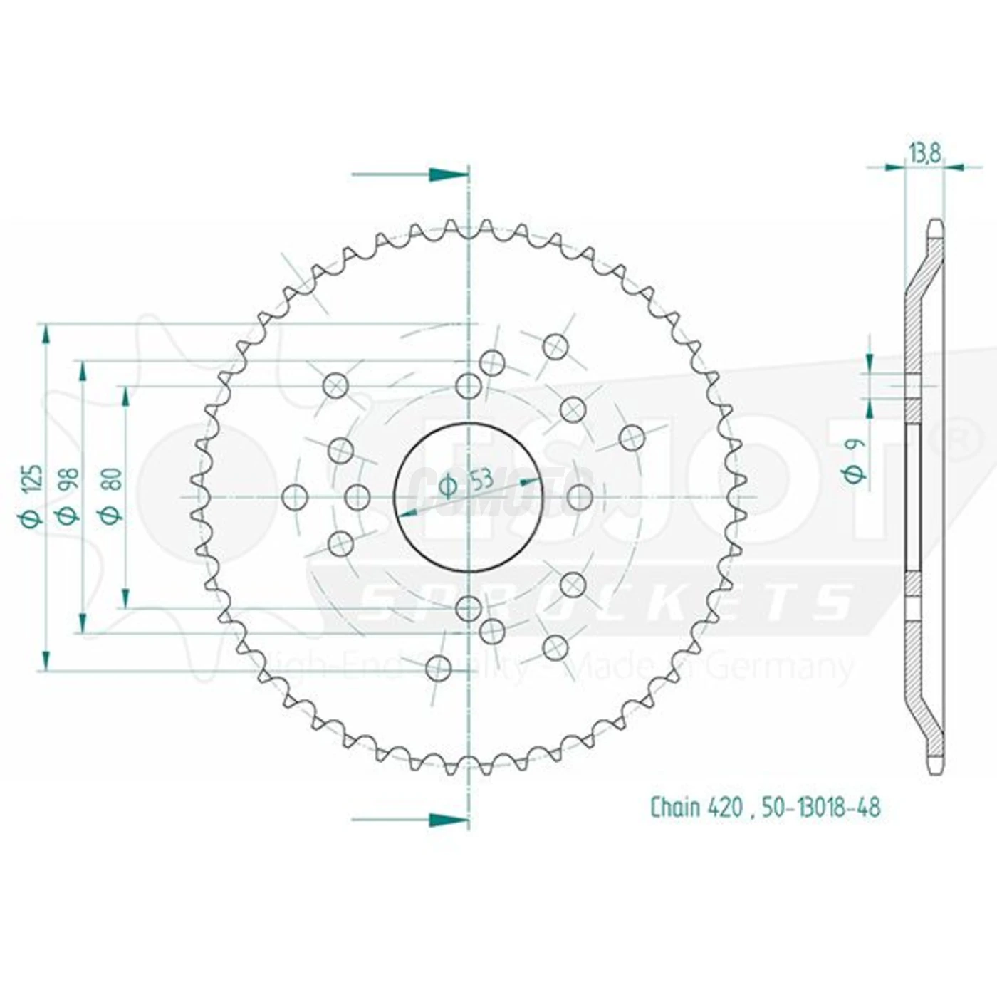 Kit chaine Derbi Fenix 50 Kit chaine Derbi Fenix 50