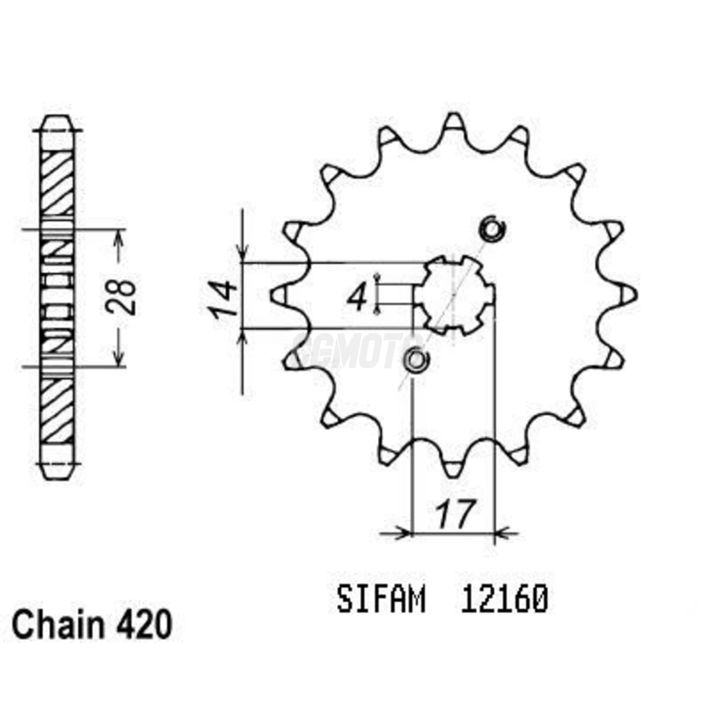 Kit chaine Derbi Gpr 50 Racing/Nude Kit chaine Derbi Gpr 50 Racing/Nude