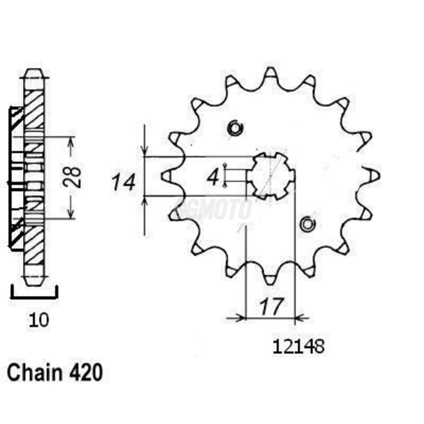 Kit chaine Derbi Senda 50 R Kit chaine Derbi Senda 50 R