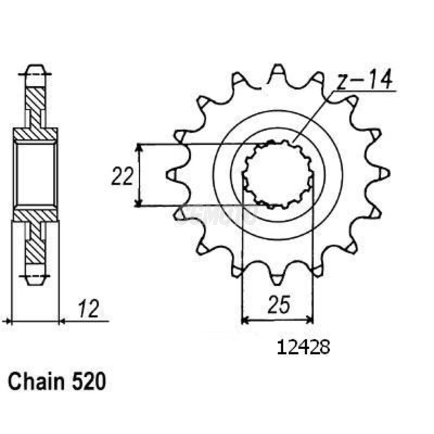 Kit chaine Gas Gas Sm 400/450 Fse Kit chaine Gas Gas Sm 400/450 Fse