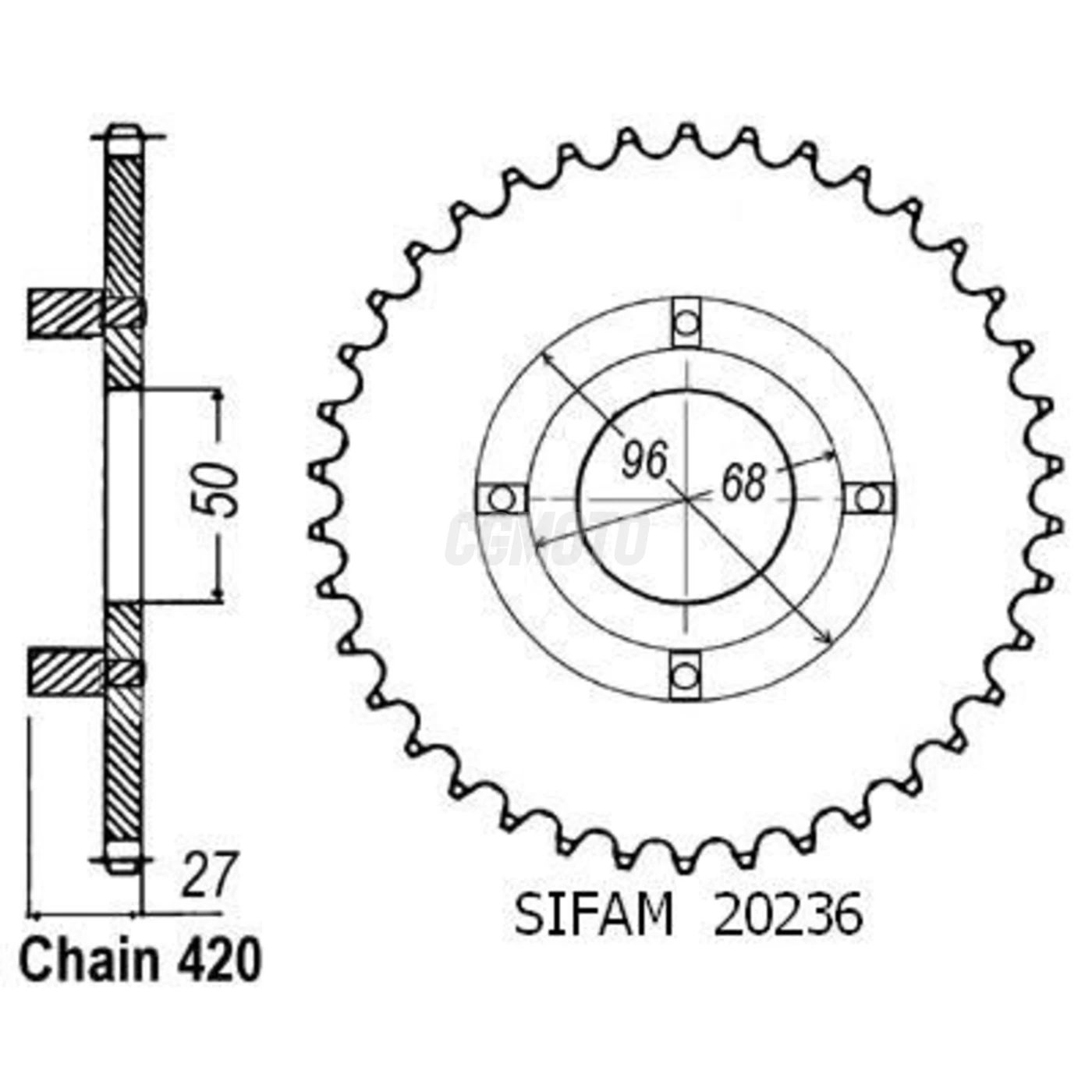 Kit chaine Honda Xr 80 R Kit chaine Honda Xr 80 R
