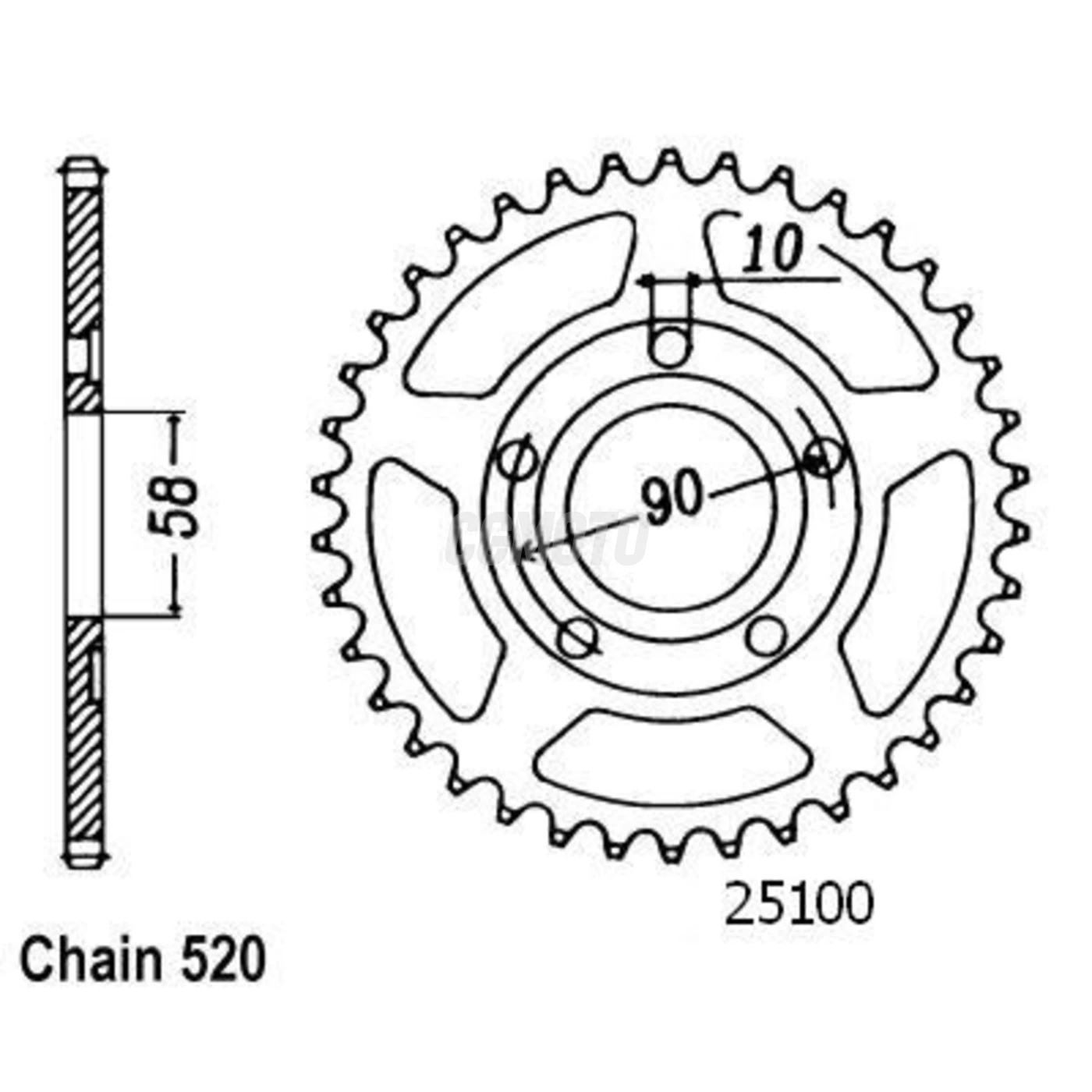 Kit chaine Honda Nsr 125 R/F Kit chaine Honda Nsr 125 R/F