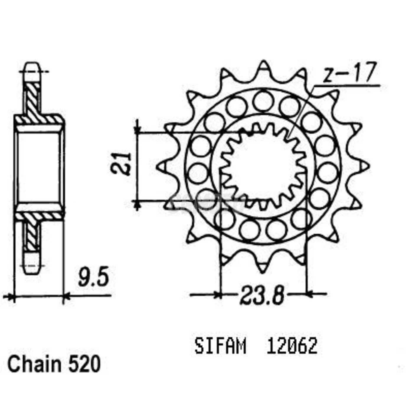 Kit chaine Honda Cr 500 Rj/Rm Kit chaine Honda Cr 500 Rj/Rm