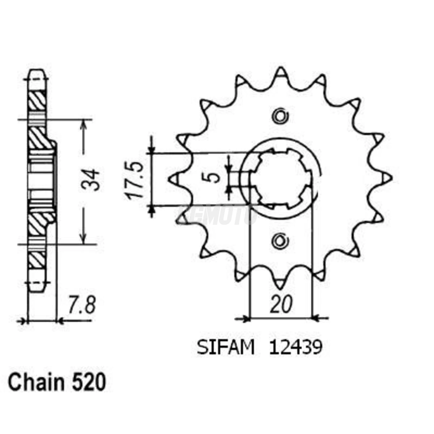 Kit chaine Kymko 50 Mxer Kit chaine Kymko 50 Mxer