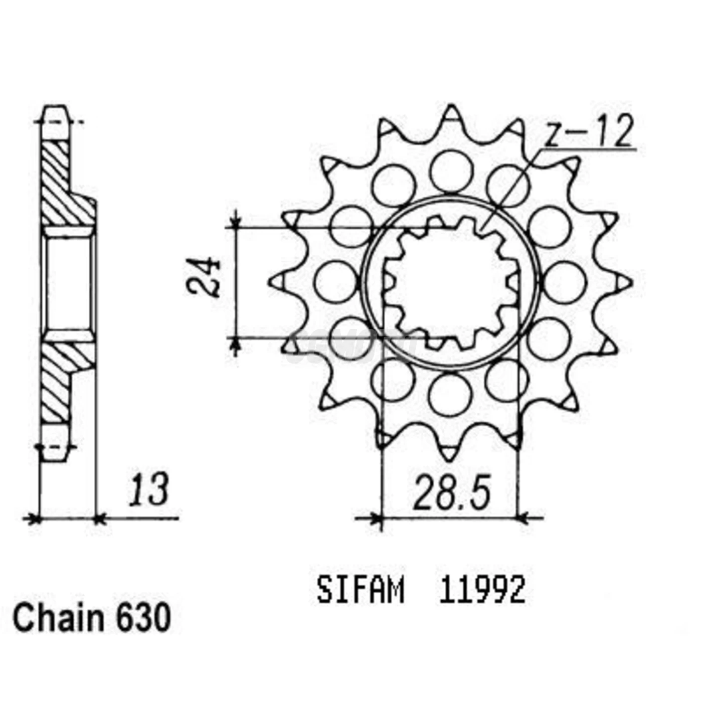 Kit chaine Kawasaki Z 1100 B Kit chaine Kawasaki Z 1100 B