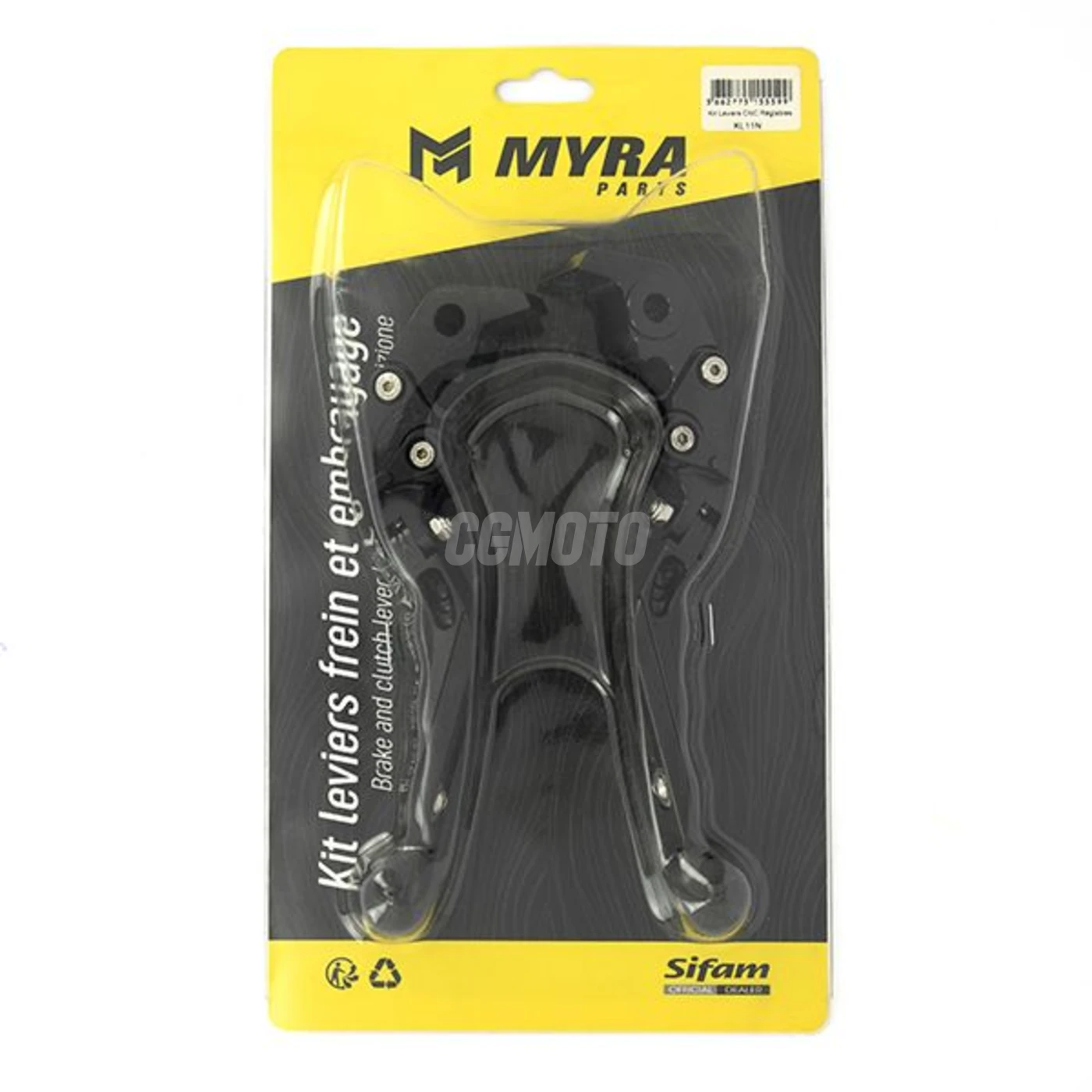 Kit Leviers de Frein et d'Embrayage CNC Réglables et Rétractables - Anodisés Noir Kit Leviers de Frein et d'Embrayage CNC Réglables et Rétractables - Anodisés Noir