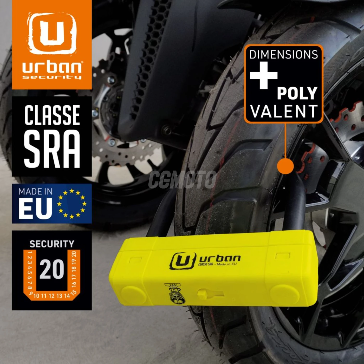 Antivol U diam.18- 120*125 spécial maxi-scooter et selle Honda Antivol U diam.18- 120*125 spécial maxi-scooter et selle Honda