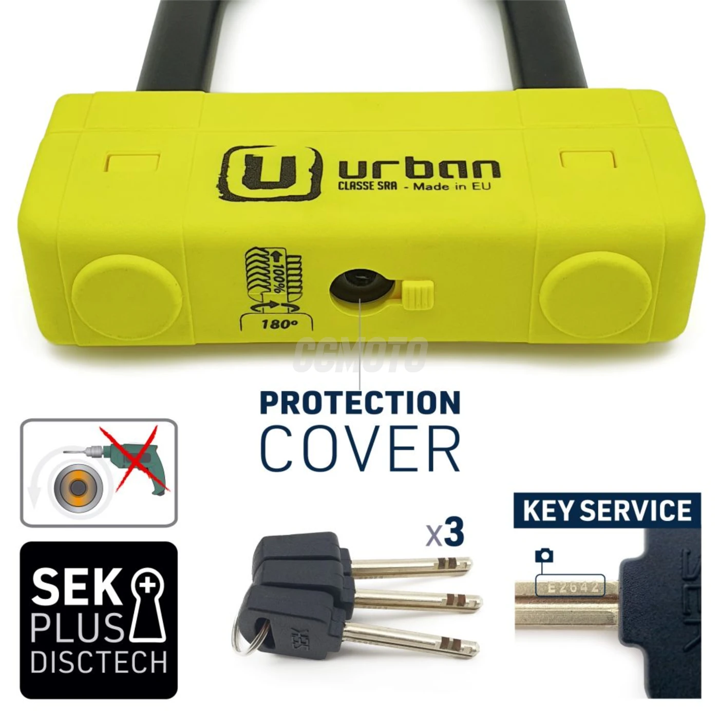 Antivol U diam.18 - 85x120 Jaune Antivol U diam.18 - 85x120 Jaune