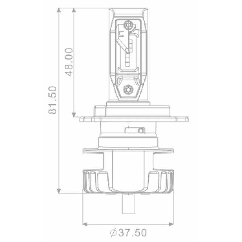 Ampoule H4 LED + Ballast Code et Code/Phare 16W - 2200 Lumens