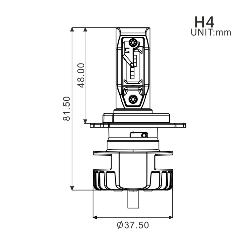 Ampoule H4 LED + Ballast Code et Code/Phare 16W - 2200 Lumens Ampoule H4 LED + Ballast Code et Code/Phare 16W - 2200 Lumens