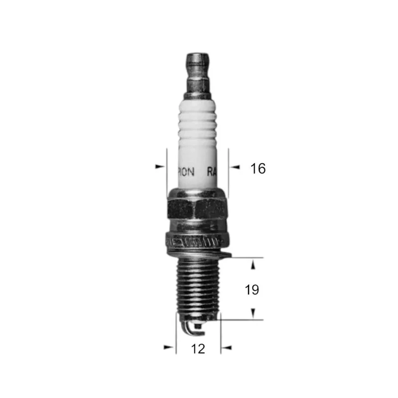 Bougie RA4CHX Ø12mm Culot: 19mm