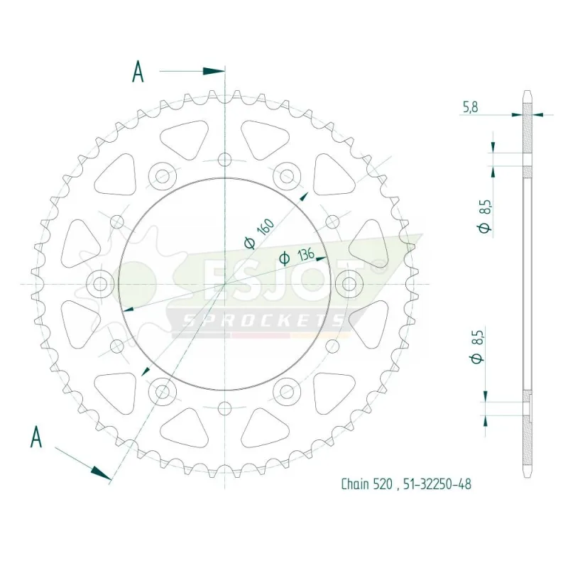 Couronne Alu. 48 dents Couronne Alu. 48 dents