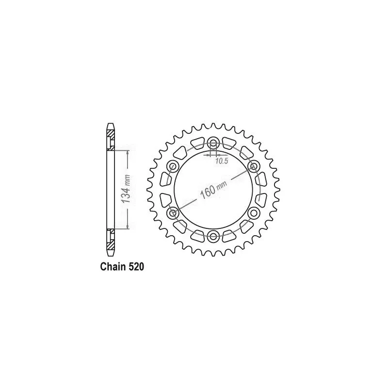 Couronne Racing Alu Cbr600/1000 Rr 03-04