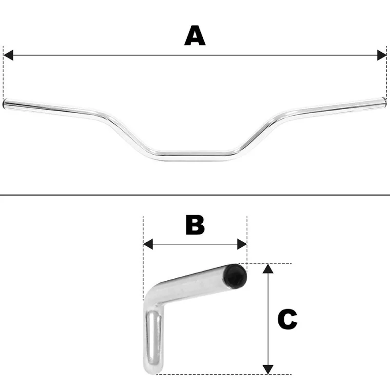 Guidon Acier Chrome Moyen