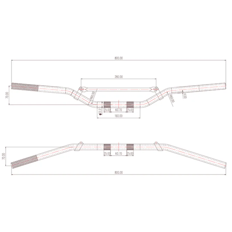 Guidon Honda Alu T6+Barre Guidon Honda Alu T6+Barre