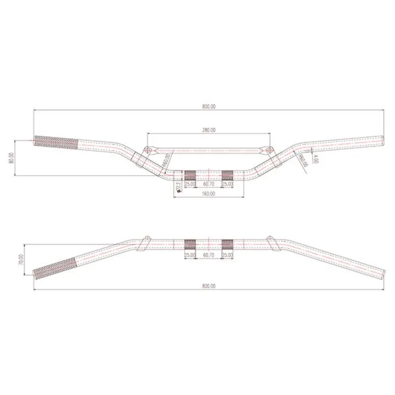 Guidon Kawa Alu6061-t6+Barre Guidon Kawa Alu6061-t6+Barre