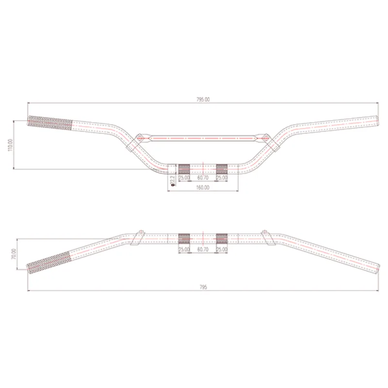 Guidon Quad Alu6061-t6+Barre Guidon Quad Alu6061-t6+Barre