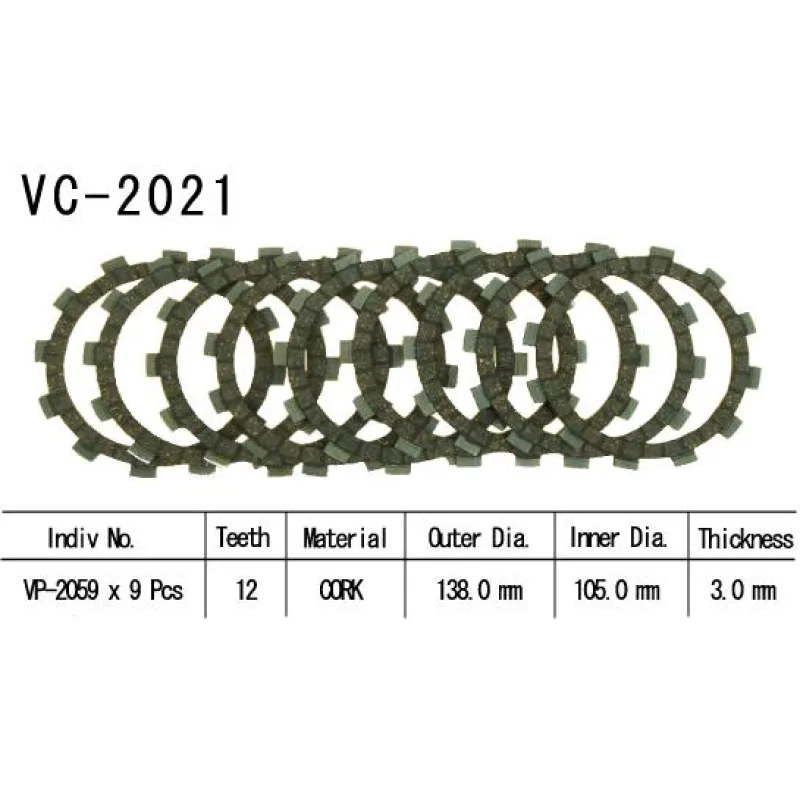 Kit Disques d'Embrayage Garnis Cross Yz/Wr 250 F 2001/2003 Kit Disques d'Embrayage Garnis Cross Yz/Wr 250 F 2001/2003