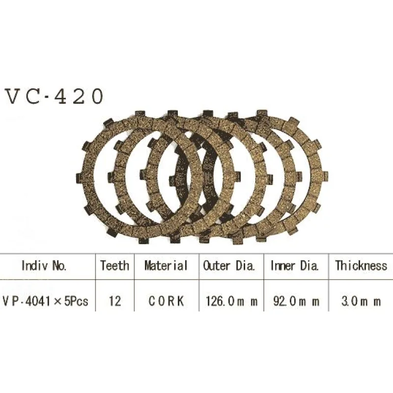 Kit Disques d'Embrayage Garnis Ke125 A 76-83 Kit Disques d'Embrayage Garnis Ke125 A 76-83