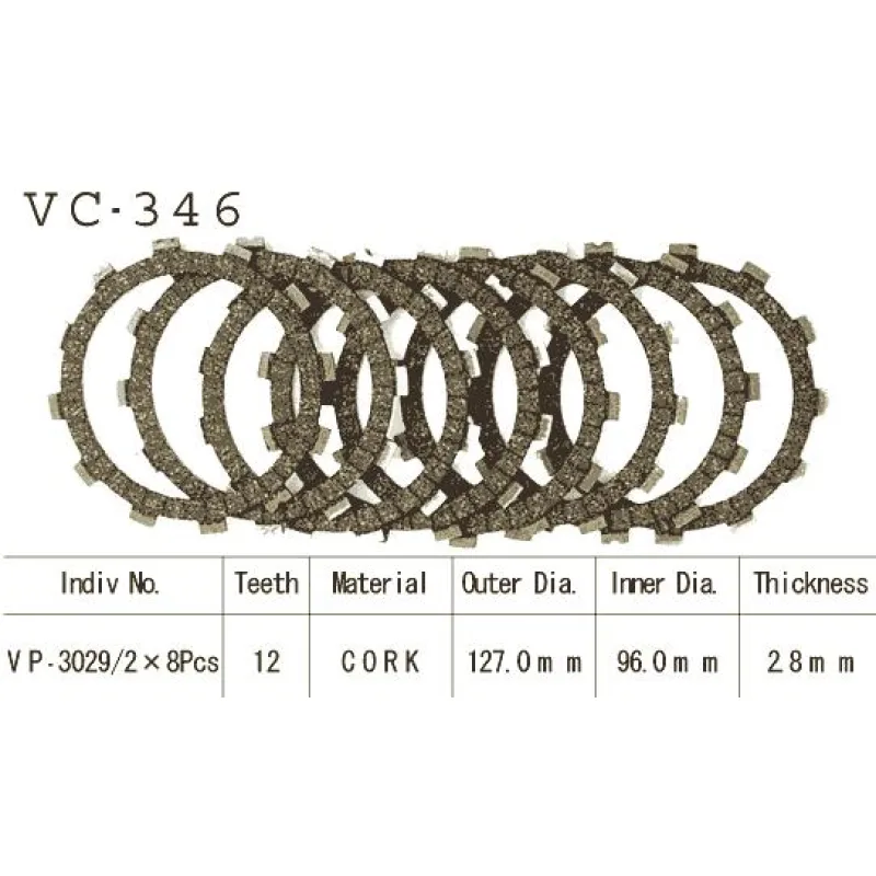 Kit Disques d'Embrayage Garnis Rm 125 1984/1991 Kit Disques d'Embrayage Garnis Rm 125 1984/1991