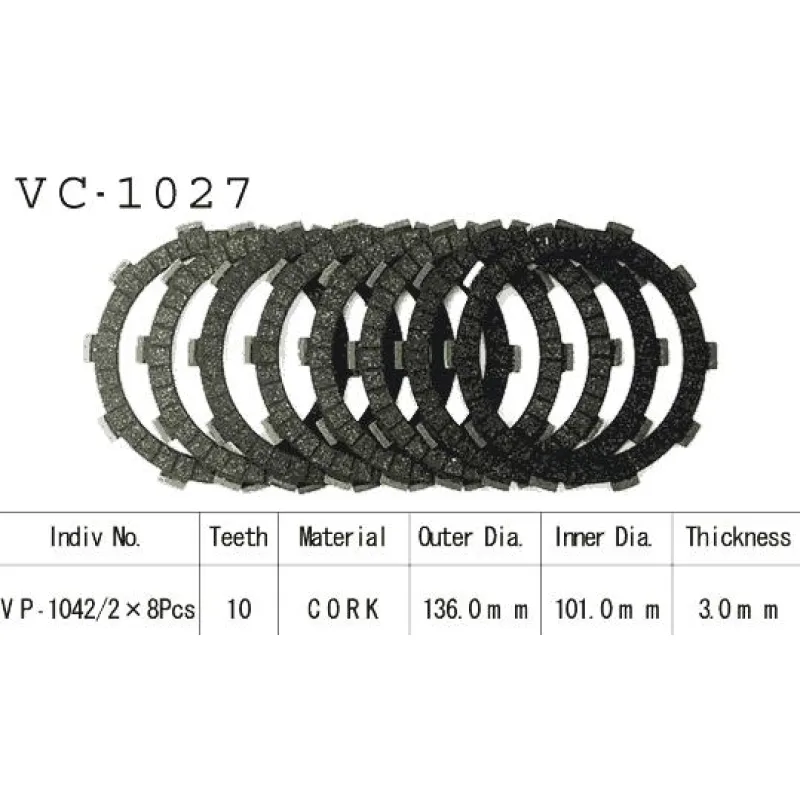 Kit Disques d'Embrayage Garnis Vfr800 Fi 2000/2002 Kit Disques d'Embrayage Garnis Vfr800 Fi 2000/2002