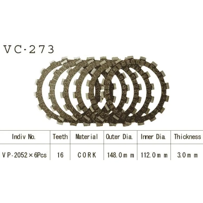 Kit Disques d'Embrayage Garnis Yz 250 J/K/L 1982/1984 Kit Disques d'Embrayage Garnis Yz 250 J/K/L 1982/1984