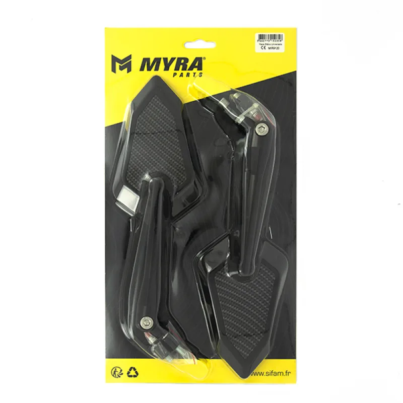 Paire de Rétroviseurs Réglables Universels - M10 - Noir/Look Carbone Paire de Rétroviseurs Réglables Universels - M10 - Noir/Look Carbone