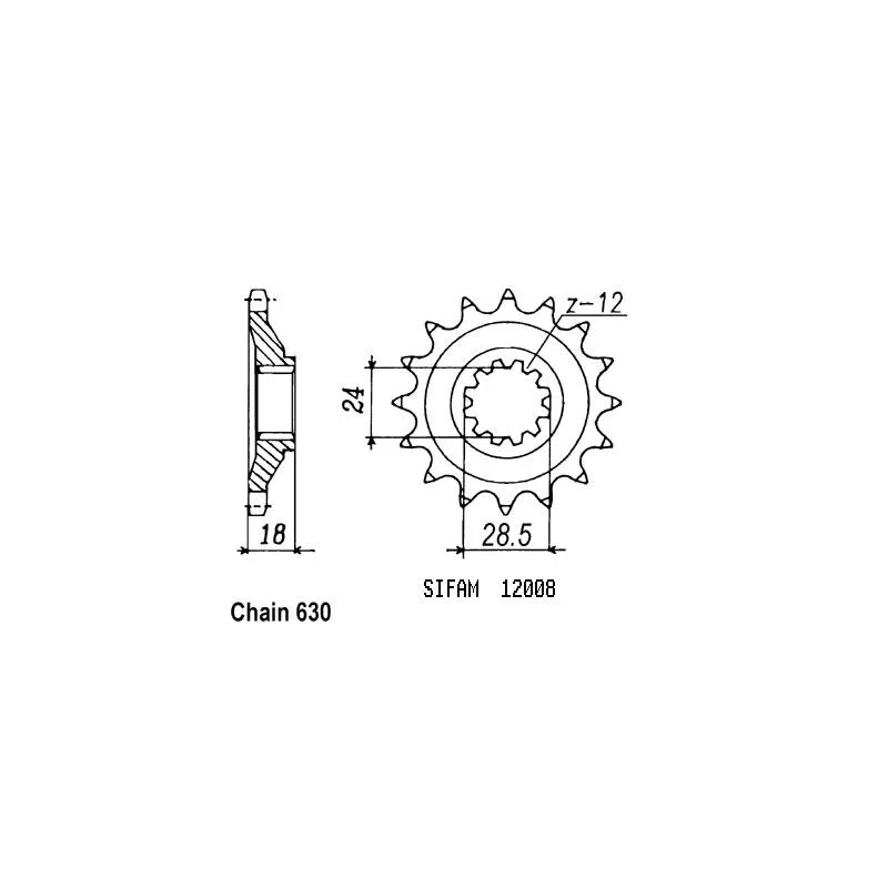 Pignon Gpz 1100 Unitrack 83-85 Pignon Gpz 1100 Unitrack 83-85