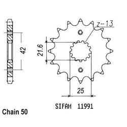 Pignon Gpx 600 R 88-97 Pignon Gpx 600 R 88-97