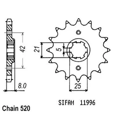Pignon Tt 600 82-92 Pignon Tt 600 82-92