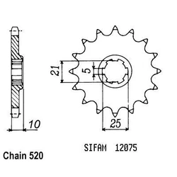 Pignon Cagiva 600 W16 96-98 Pignon Cagiva 600 W16 96-98