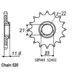Pignon Yamaha 250 Ttr 93-04 Pignon Yamaha 250 Ttr 93-04