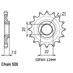Pignon Crf 250 X/R 04- Pignon Crf 250 X/R 04-