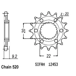 Pignon Kawasaki Kx-f 250 06- Pignon Kawasaki Kx-f 250 06-