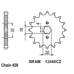 Pignon Yamaha Yzf 125 R 08- Pignon Yamaha Yzf 125 R 08-