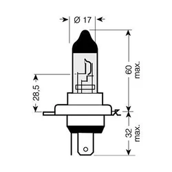 Ampoule H4 - 12V 60/55W P43t Ampoule H4 - 12V 60/55W P43t