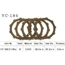 Kit Disques d'Embrayage Garnis Mtx125 Rw 1983/1990 Kit Disques d'Embrayage Garnis Mtx125 Rw 1983/1990