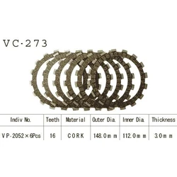 Kit Disques d'Embrayage Garnis Yz 250 J/K/L 1982/1984 Kit Disques d'Embrayage Garnis Yz 250 J/K/L 1982/1984