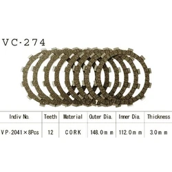 Kit Disques d'Embrayage Garnis Xj 600 N/S Diversion 1992/2002 Kit Disques d'Embrayage Garnis Xj 600 N/S Diversion 1992/2002
