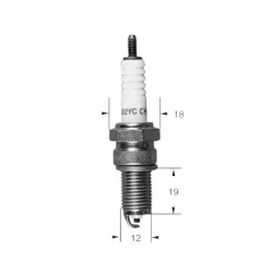 Bougie 8809 Ø12mm Culot: 19mm Equivalence DR8ES / DPR9EIX-9 Bougie 8809 Ø12mm Culot: 19mm Equivalence DR8ES / DPR9EIX-9