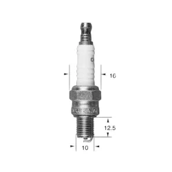 Bougie P-RZ9HC Ø10mm Culot: 12.5mm Equivalence CR6HSA