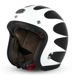 Casque Jet Cafe Racer S250 Noir / Blanc Brillant Casque Jet Cafe Racer S250 Noir / Blanc Brillant