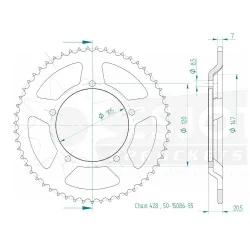 Couronne Acier 55 dents