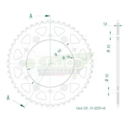Couronne Alu. 48 dents
