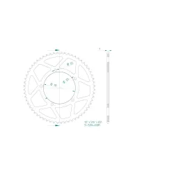 Couronne Alu. 52 Dents