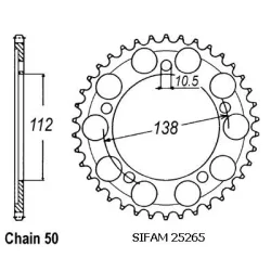 Couronne Yzf R6 99-02 Pas 530 Couronne Yzf R6 99-02 Pas 530