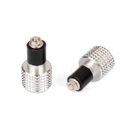 Embouts de Guidon Grille Ø17 Anodisés Argent