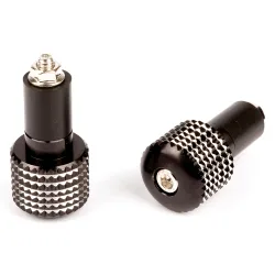 Embouts de Guidon Grille Ø17 Anodisés Noir Embouts de Guidon Grille Ø17 Anodisés Noir
