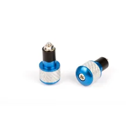 Embouts de Guidon Ronds Ø17 Blanc/Carbone Bleu Embouts de Guidon Ronds Ø17 Blanc/Carbone Bleu